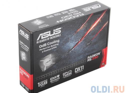 Видеокарта 1Gb (PCI-E) ASUS R5230-SL-1GD3-L (R5 230), GDDR3, 128 bit, 2*DVI, HDMI, Retail