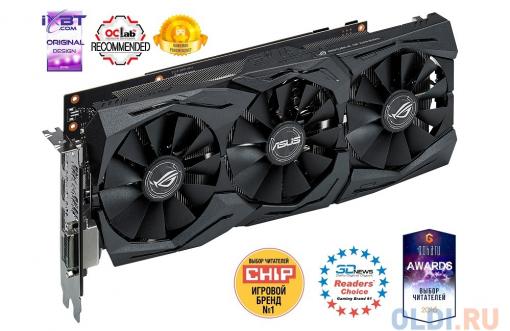 Видеокарта 8Gb (PCI-E) ASUS STRIX-GTX1070-O8G-GAMING (8Gb GDDR5/256-bit, PCI-Ex16 3.0, 1xDVI-D, 2xHDMI)