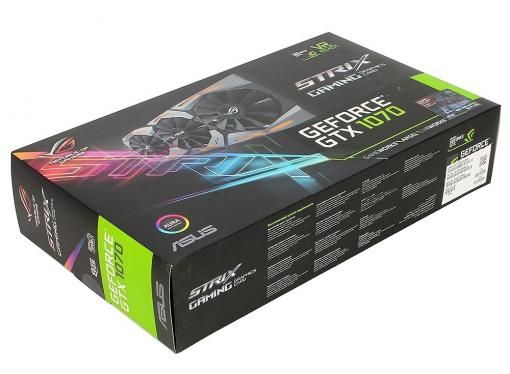 Видеокарта 8Gb (PCI-E) ASUS GTX 1070, STRIX-GTX1070-8G-GAMING (8Gb GDDR5/256-bit, PCI-Ex16 3.0, 1xDVI-D, 2xHDMI)