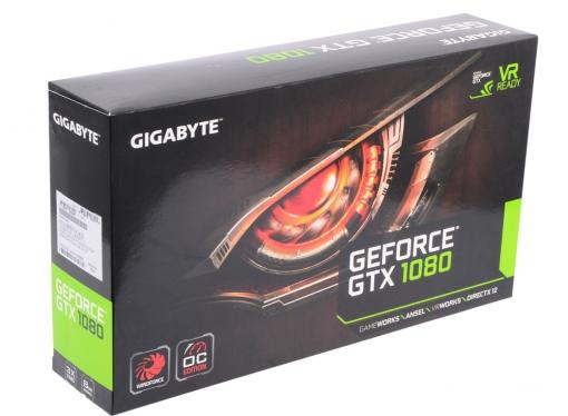 Видеокарта 8Gb (PCI-E) GIGABYTE GTX 1080 WINDFORCE OC 8G GV-N1080WF3OC-8GD (GTX1080, GDDR5X, 256bit, HDCP, DVI, HDMI, 3*DP, Retail)