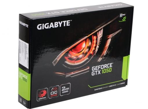 Видеокарта GIGABYTE GeForce GTX 1050 Windforce OC 2G GV-N1050WF2OC-2GD 2Gb 1392Mhz NVIDIA GTX1050/GDDR5/7008Mhz/128 bit/PCI-E/DVI,DP,HDMI
