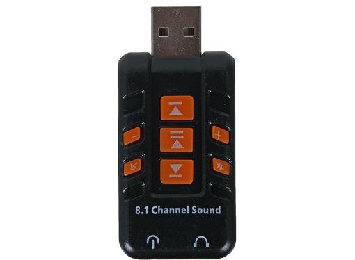 Адаптер ORIENT AU-01PL, USB to Audio, 2 x jack 3.5 mm для подключения гарнитуры к порту USB, кнопки: регулировка громкости, выкл.микрофона и наушников