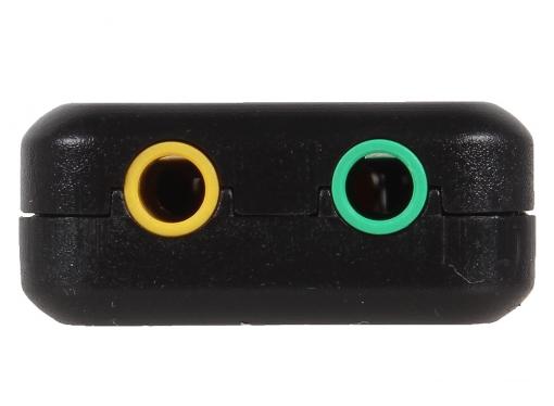 Адаптер ORIENT AU-01PL, USB to Audio, 2 x jack 3.5 mm для подключения гарнитуры к порту USB, кнопки: регулировка громкости, выкл.микрофона и наушников