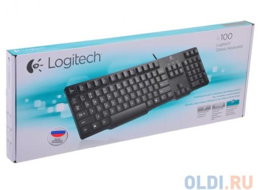 (920-003200) Клавиатура Logitech Keyboard K100 Black PS/2