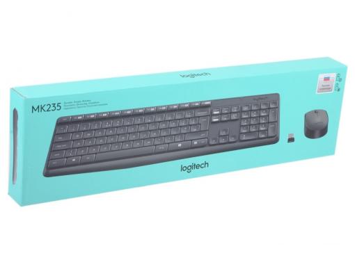 (920-007948) Клав. + Мышь Беспроводная Logitech Wireless Keyboard and Mouse MK235 Grey