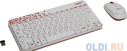 (920-008212) Клав. + Мышь Беспроводная Logitech Wireless Combo MK240 Nano White