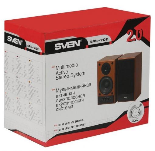 Колонки Sven SPS-702  2х20 Вт  черная кожа