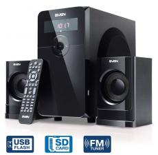 Колонки Sven MS-2000, чёрный, акустическая система 2.1, мощность(RMS):18Вт+2х11 Вт, FM-тюнер, USB/SD, дисплей, ПДУ