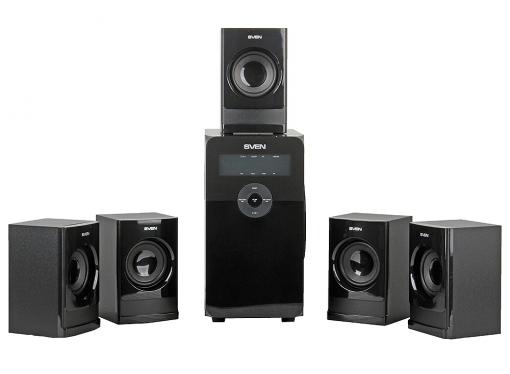 Колонки Sven HT-200  5.1  5*12+20 Вт ПДУ  FM-тюнер и часы