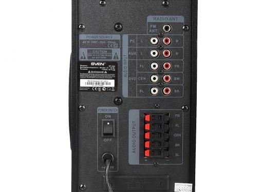 Колонки Sven HT-200  5.1  5*12+20 Вт ПДУ  FM-тюнер и часы