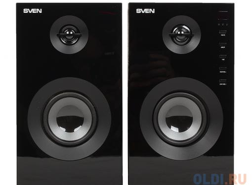 Колонки Sven SPS-615 black 2.0, Black (SV-013707) (20 Вт, 60 - 20 000 Гц, Bluetooth, mini Jack, USB, SD, MDF, 220V)