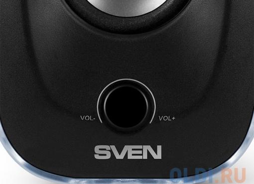 Колонки Sven 330 чёрный, USB, акустическая система 2.0, мощность 2х2.5 Вт