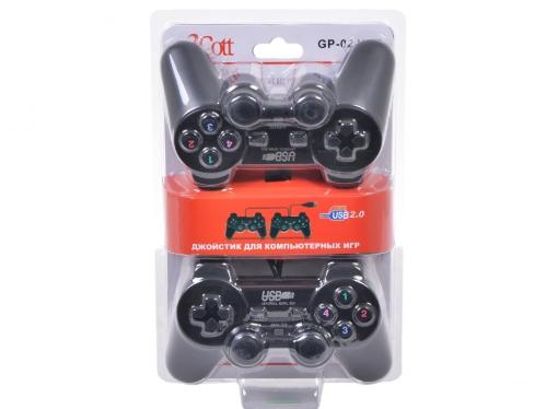 Геймпад 3Cott Двойной  GP-02 12 кнопок, вибрация, USB, черный