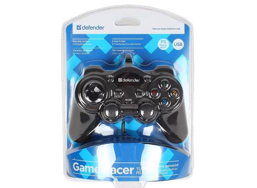 Геймпад Defender GAME RACER TURBO RS3 USB 12 кнопок + два аналоговых джойстика + кнопка AUTO12
