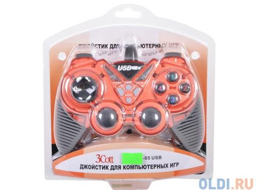 Геймпад 3Cott Single GP-05, 14 кнопок, вибрация, USB, красный