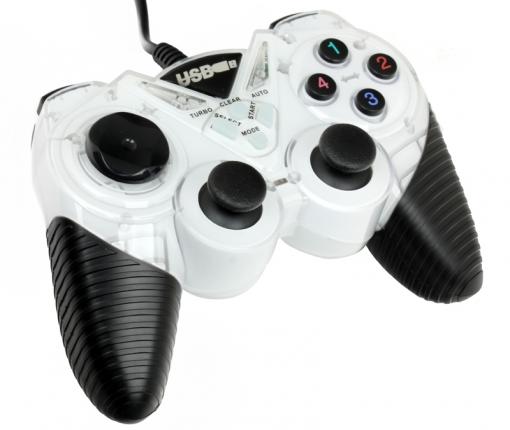 Геймпад 3Cott Single GP-05,14 кнопок, вибрация, USB,черно-белый