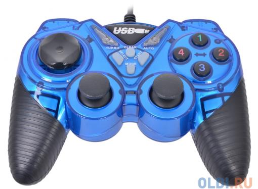 Геймпад 3Cott Single GP-05,14 кнопок, вибрация, USB,черно-синий