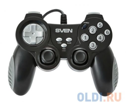 Геймпад SVEN X-PAD (SV-063007) ,провод., 14 клавиш, D-Pad 8-позиц., 2 мини-джой., резиновые вставки