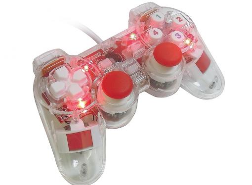 Геймпад 3Cott Single GP-01 12 конпок, вибрация , USB, прозрачный корпус