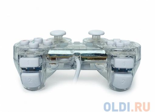 Геймпад CBR CBG 915 для PC, проводной, 2 вибро мотора, подстветка, прозрачный, USB