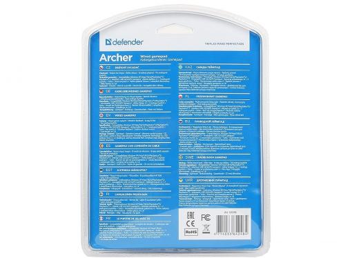 Геймпад проводной Defender Archer USB-PS2/3, 12 кнопок, 2 стика
