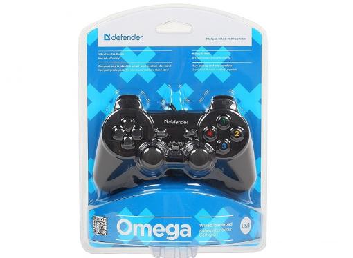 Геймпад проводной Defender Omega USB, 12 кнопок, 2 стика