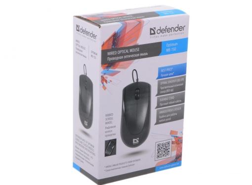 Мышь Defender Optimum MB-150 PS/2 B(Черный) 2кн+кл 800dpi