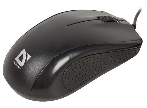 Проводная оптическая мышь DEFENDER Optimum MB-160 черный, 3 кнопки,1000 dpi, USB