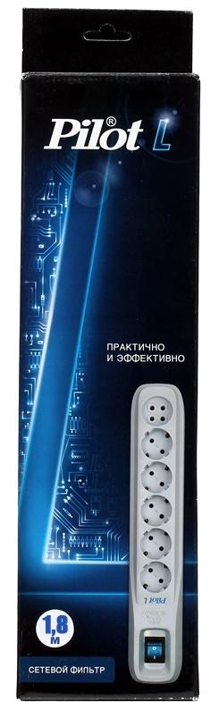 Сетевой фильтр  Pilot - L 1.8m  6 розеток New