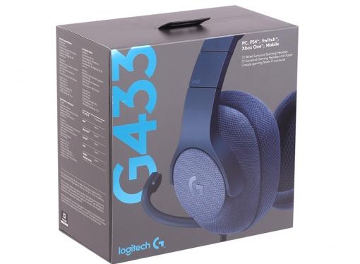 (981-000687) Гарнитура Logitech 7.1 Surround Gaming Headset G433 ROYAL BLUE