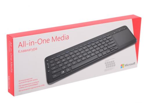 Клавиатура Microsoft All-in-One Media Keyboard черный (N9Z-00018) Беспроводная, 2.4Ghz, тонкая, Multimedia Touch