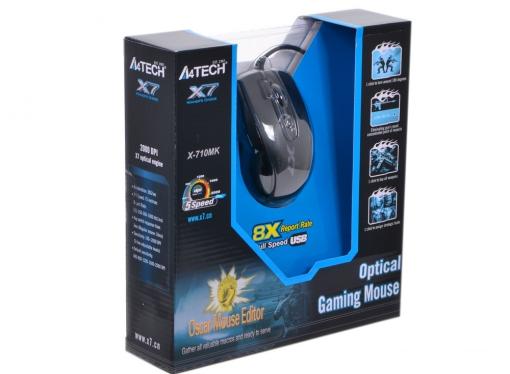 Мышь A4-Tech X-710MK, USB, (черный) 6 кн, 1кл-кн, 2000 dpi