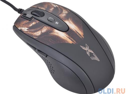 Мышь A4-Tech XL-750BH, USB (кожа ) желто-коричневая