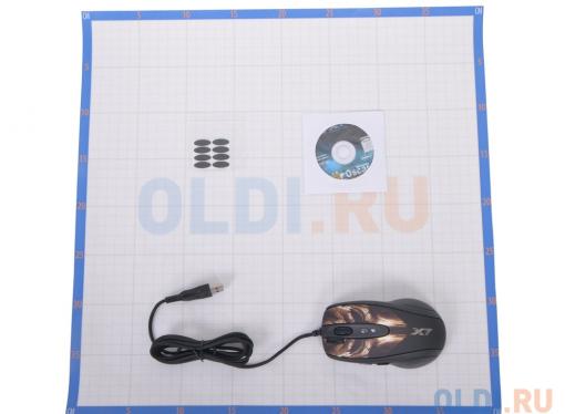 Мышь A4-Tech XL-750BH, USB (кожа ) желто-коричневая