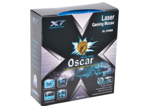 Мышь A4-Tech XL-755BK, USB (черный) 9 кн, 1 кл-кн, 100-3600 dpi