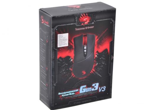 Мышь A4-Tech  Bloody V3, USB (черный) 8 кн, 3200 dpi