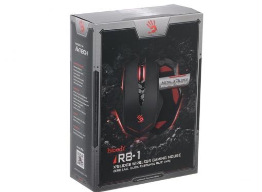 Мышь A4-Tech R8-1 Bloody ,черный, Беспроводная (3200dpi) USB игровая