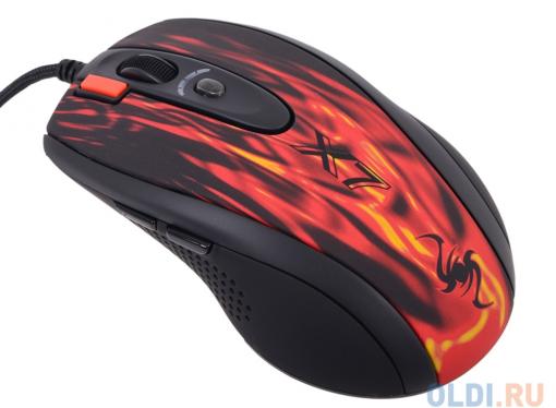 Мышь A4-Tech  XL-750BK Red-Fire, USB
