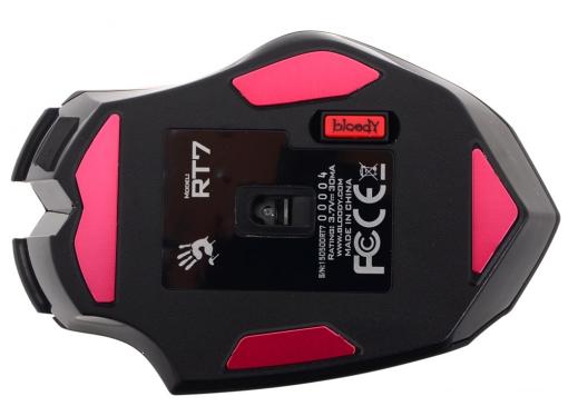 Мышь A4-Tech  Bloody Warrior RT7 черный оптическая (4000dpi) беспроводная USB2.0 игровая (9but)