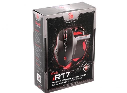 Мышь A4-Tech  Bloody Warrior RT7 черный оптическая (4000dpi) беспроводная USB2.0 игровая (9but)