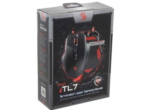 Мышь A4-Tech Bloody Terminator TL7 черный/серый лазерная (8200dpi) USB2.0 игровая (8but)