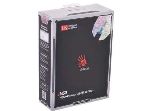 Мышь A4 Bloody N50 Neon белый оптическая (4000dpi) USB2.0 игровая (8but)
