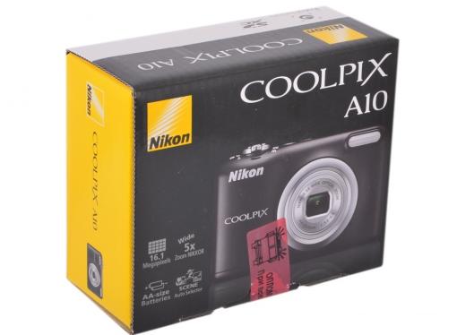 Фотоаппарат Nikon Coolpix A10 Black (16Mp, 5x zoom, SD, USB, 2.7