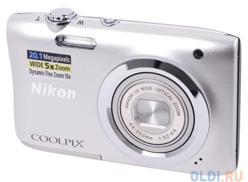 Фотоаппарат Nikon Coolpix A100 Silver (20.1Mp, 5x zoom, SD, USB, 2.6