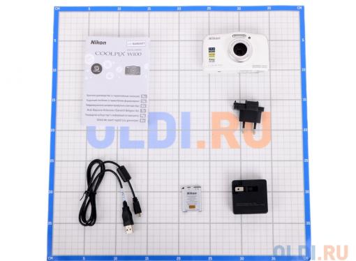 Фотоаппарат Nikon Coolpix W100 White Backpack KIT (13.2Mp, 3x zoom, 2.7