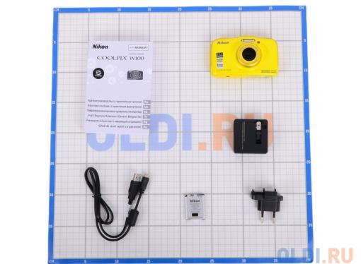 Фотоаппарат Nikon Coolpix W100 Yellow Backpack KIT (13.2Mp, 3x zoom, 2.7