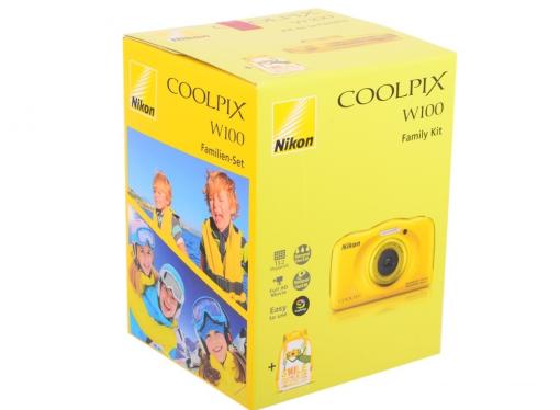 Фотоаппарат Nikon Coolpix W100 Yellow Backpack KIT (13.2Mp, 3x zoom, 2.7