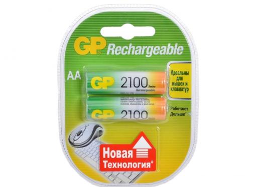Аккумуляторы GP 2шт, AA, 2100mAh, NiMH (210AAHC-2CR2)