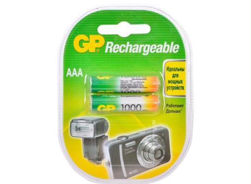 Аккумуляторы GP 2шт, AAA, 1000mAh, NiMH (100AAAHC-2CR2)