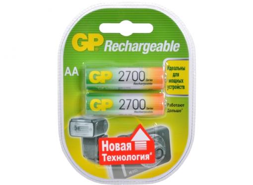 Аккумуляторы GP 2шт, AA, 2700mAh, NiMH (270AAHC)-UC2PET-G